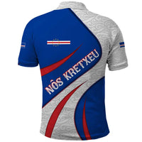 Cape Verde Polo Shirt with Blue Red Flag Nós Kretxeu Spirit