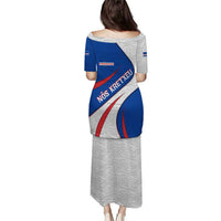 Cape Verde Puletasi with Blue Red Flag Nós Kretxeu Spirit