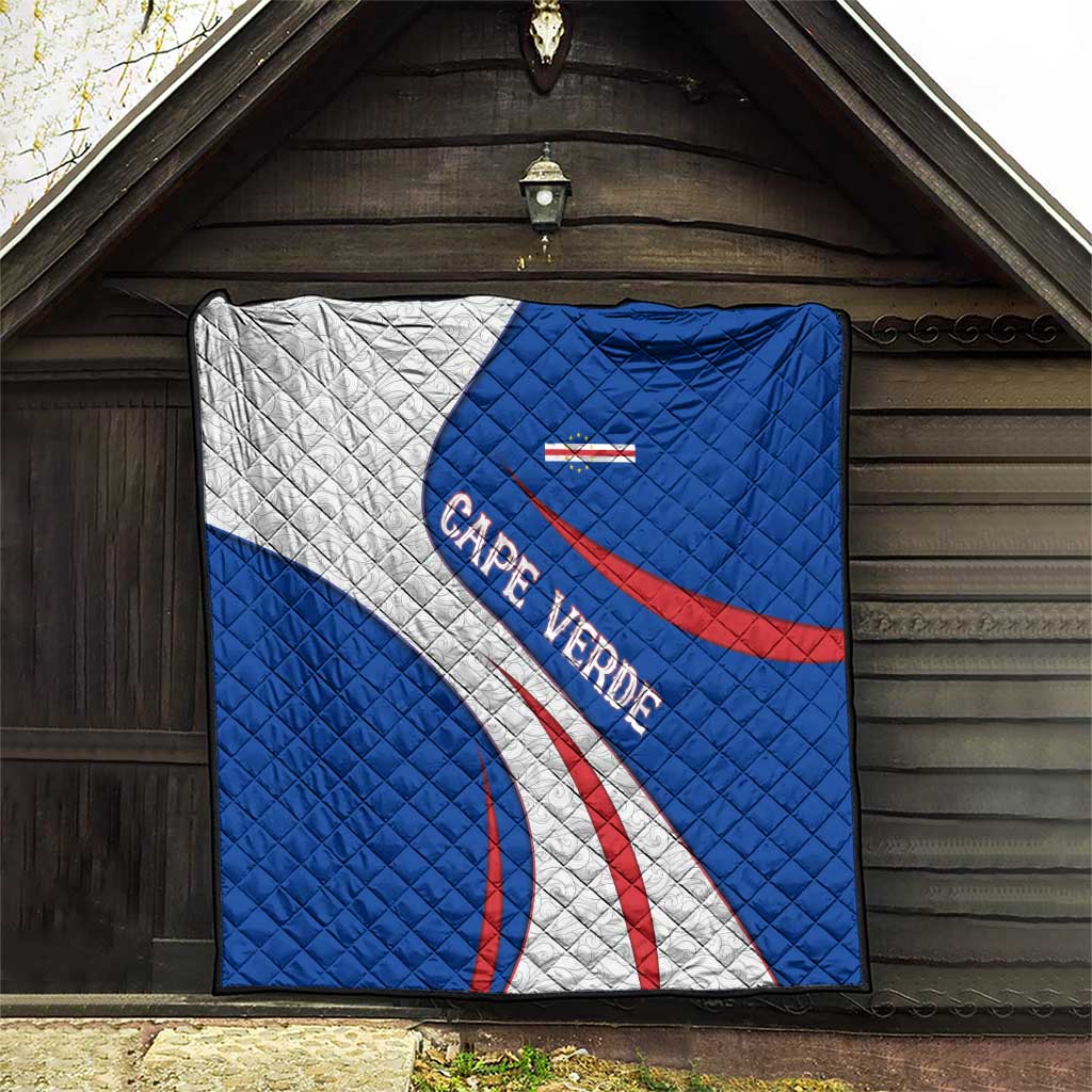 Cape Verde Quilt with Blue Red Flag Nós Kretxeu Spirit
