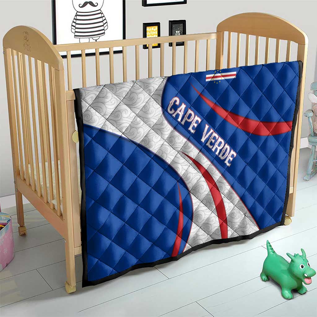 Cape Verde Quilt with Blue Red Flag Nós Kretxeu Spirit