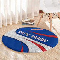 Cape Verde Round Carpet with Blue Red Flag Nós Kretxeu Spirit