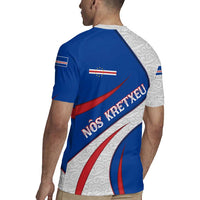 Cape Verde Rugby Jersey with Blue Red Flag Nós Kretxeu Spirit