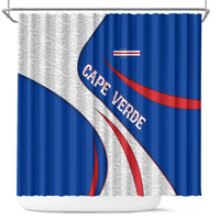 Cape Verde Shower Curtain with Blue Red Flag Nós Kretxeu Spirit