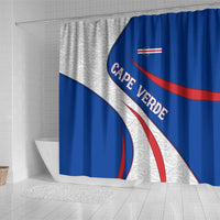 Cape Verde Shower Curtain with Blue Red Flag Nós Kretxeu Spirit