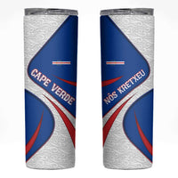 Cape Verde Skinny Tumbler with Blue Red Flag Nós Kretxeu Spirit