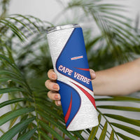 Cape Verde Skinny Tumbler with Blue Red Flag Nós Kretxeu Spirit