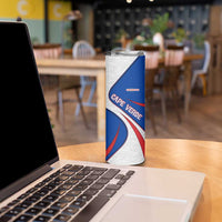 Cape Verde Skinny Tumbler with Blue Red Flag Nós Kretxeu Spirit