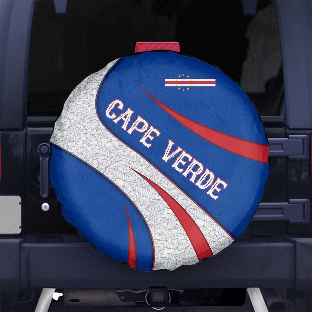 Cape Verde Spare Tire Cover with Blue Red Flag Nós Kretxeu Spirit