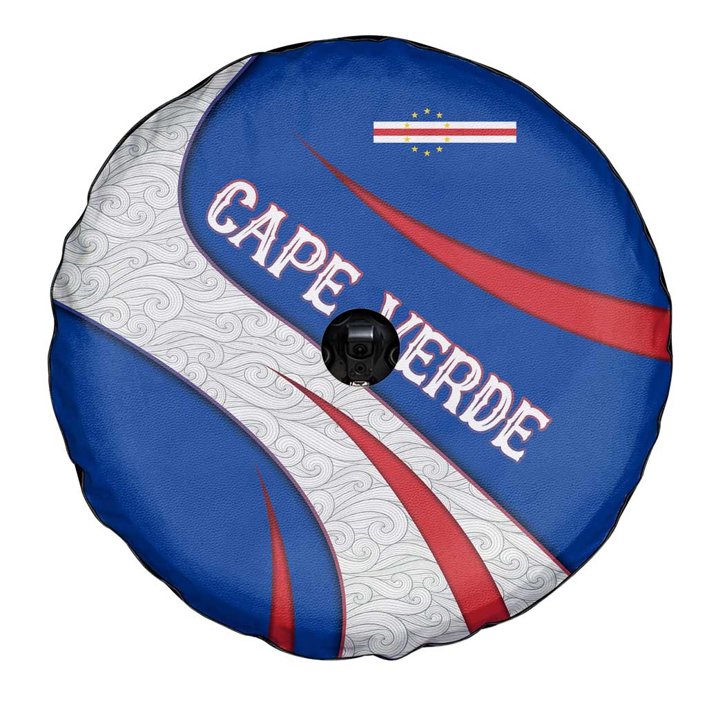 Cape Verde Spare Tire Cover with Blue Red Flag Nós Kretxeu Spirit