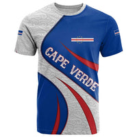 Cape Verde T Shirt with Blue Red Flag Nós Kretxeu Spirit