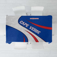 Cape Verde Tablecloth with Blue Red Flag Nós Kretxeu Spirit