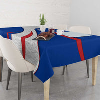 Cape Verde Tablecloth with Blue Red Flag Nós Kretxeu Spirit