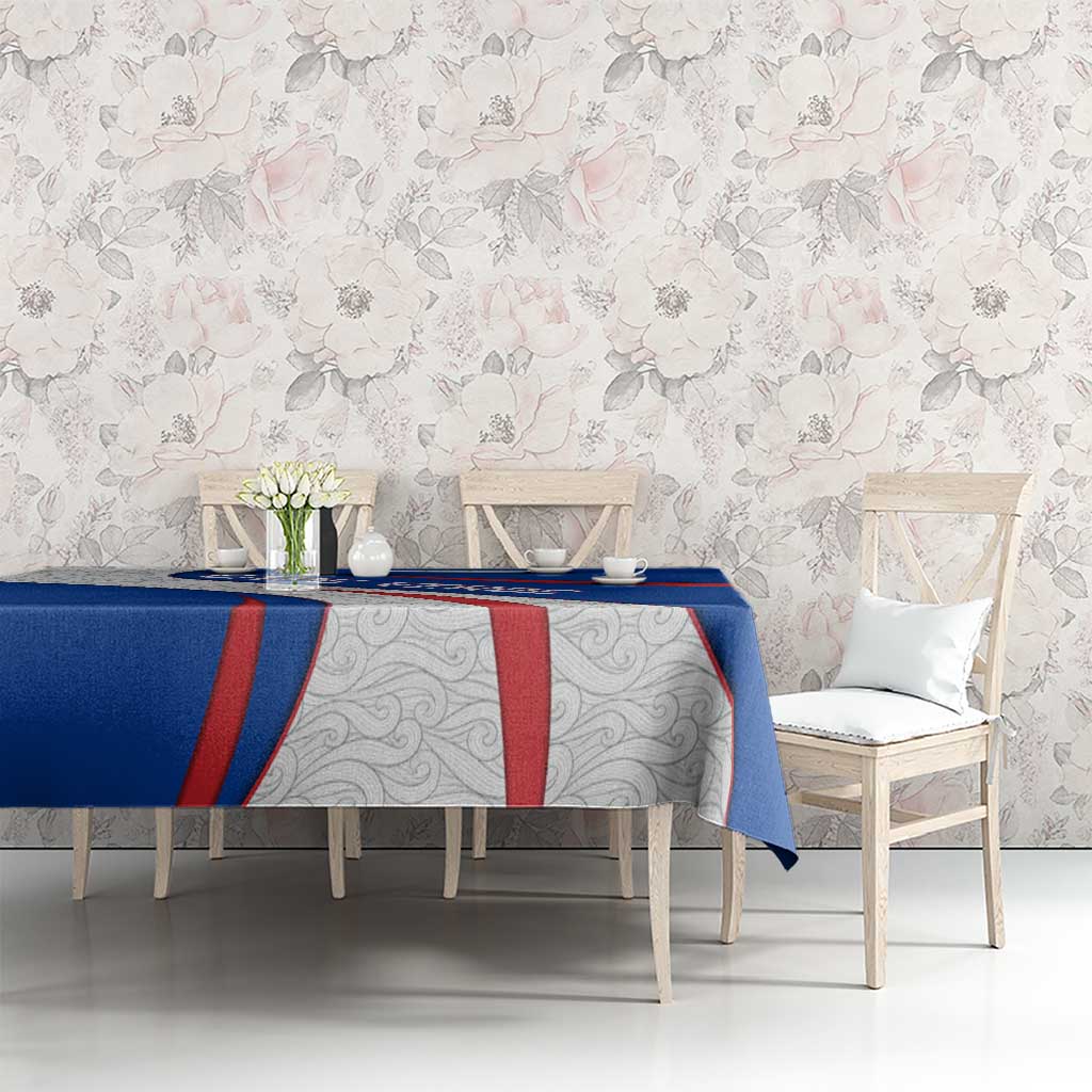 Cape Verde Tablecloth with Blue Red Flag Nós Kretxeu Spirit