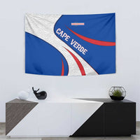 Cape Verde Tapestry with Blue Red Flag Nós Kretxeu Spirit