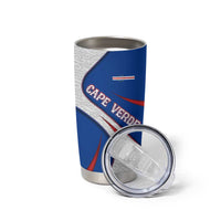 Cape Verde Tumbler Cup with Blue Red Flag Nós Kretxeu Spirit
