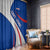 Cape Verde Window Curtain with Blue Red Flag Nós Kretxeu Spirit