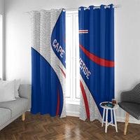 Cape Verde Window Curtain with Blue Red Flag Nós Kretxeu Spirit