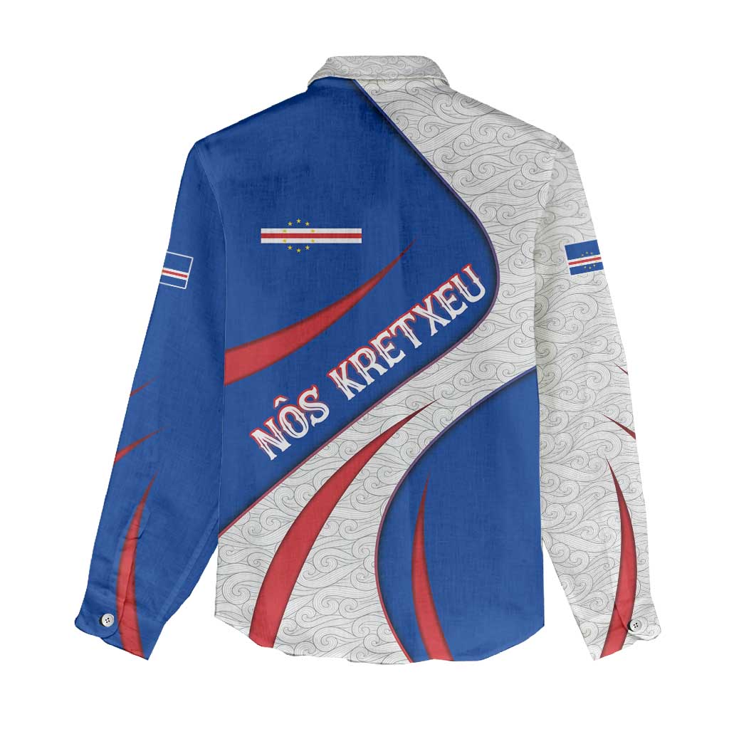 Cape Verde Women Casual Shirt with Blue Red Flag Nós Kretxeu Spirit