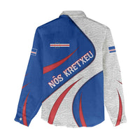 Cape Verde Women Casual Shirt with Blue Red Flag Nós Kretxeu Spirit