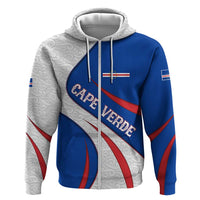 Cape Verde Zip Hoodie with Blue Red Flag Nós Kretxeu Spirit