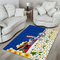 Cape Verde Area Rug with Kingfisher Bird Floral Flag Spirit