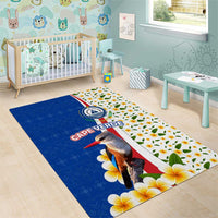 Cape Verde Area Rug with Kingfisher Bird Floral Flag Spirit