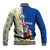 Cape Verde Baseball Jacket with Kingfisher Bird Floral Flag Spirit
