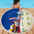 Cape Verde Beach Blanket with Kingfisher Bird Floral Flag Spirit