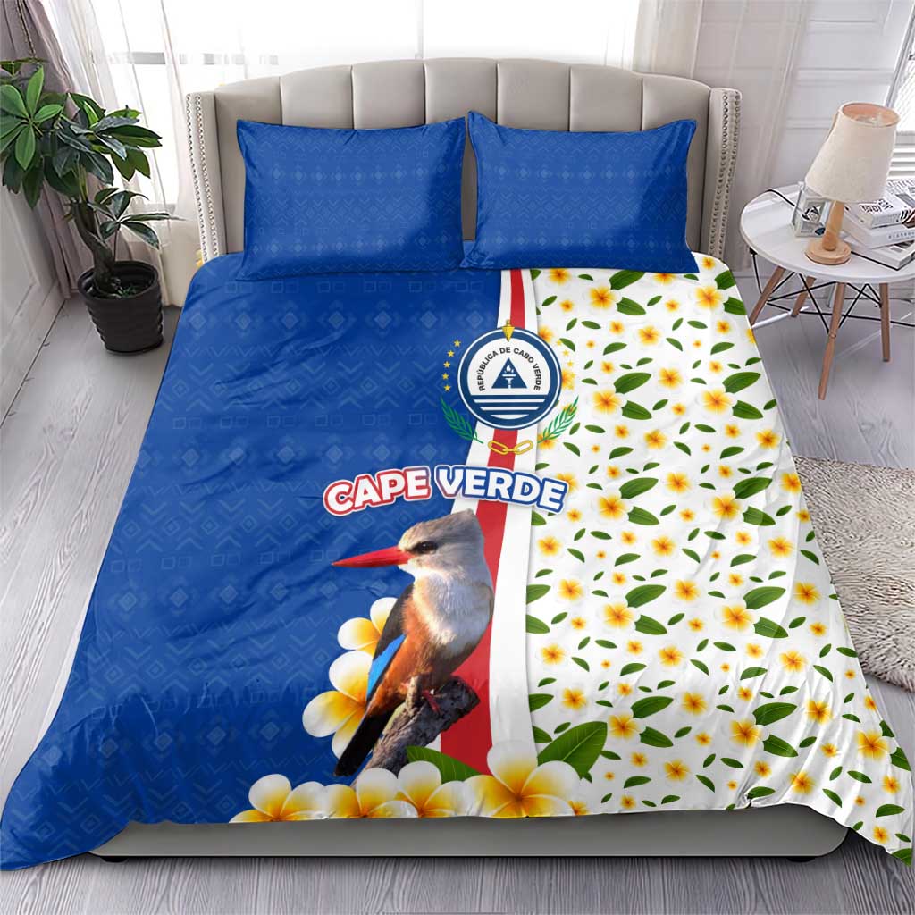 Cape Verde Bedding Set with Kingfisher Bird Floral Flag Spirit