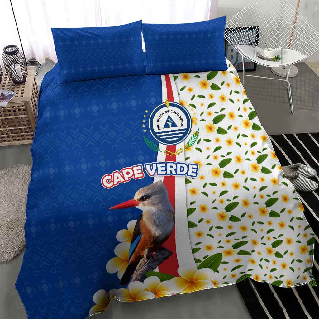 Cape Verde Bedding Set with Kingfisher Bird Floral Flag Spirit