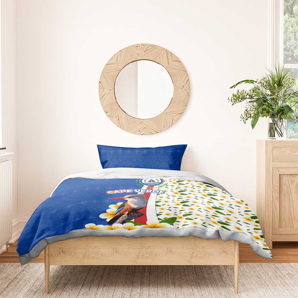 Cape Verde Bedding Set with Kingfisher Bird Floral Flag Spirit