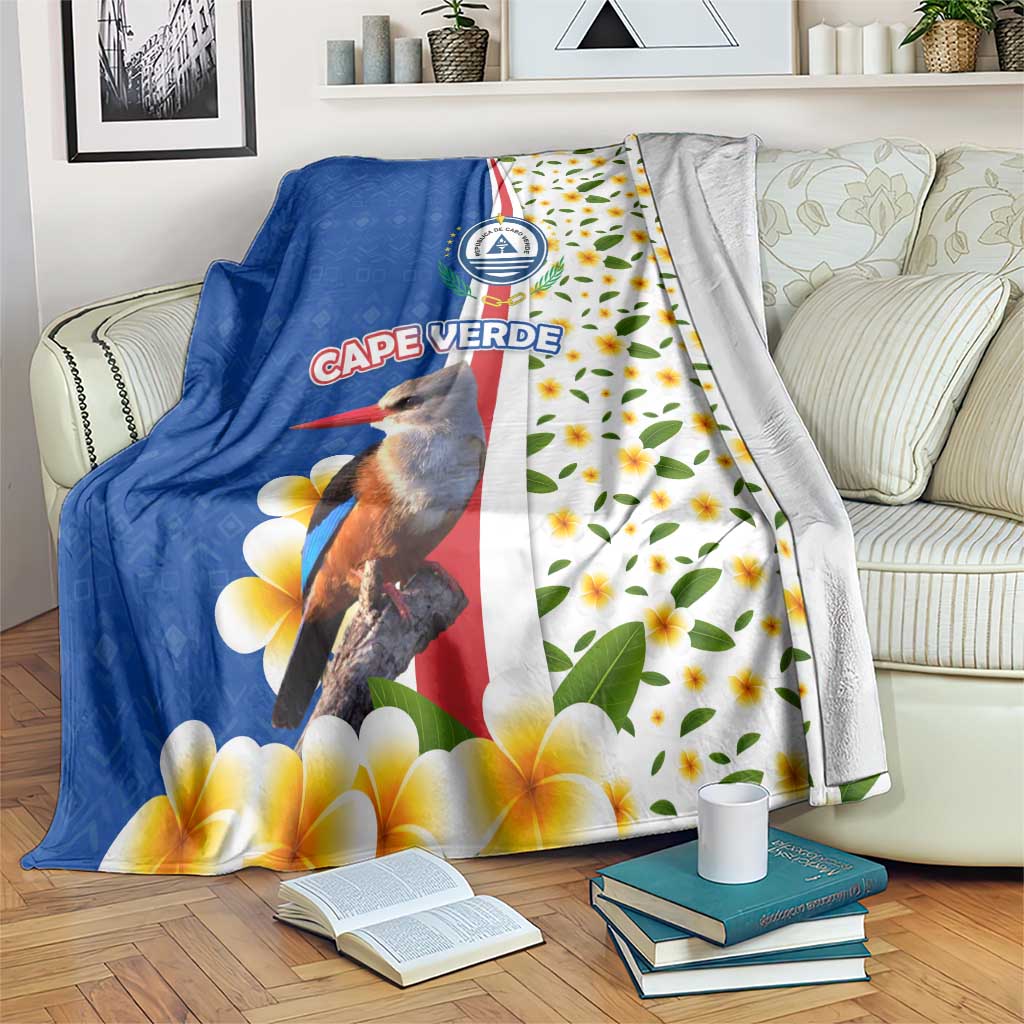Cape Verde Blanket with Kingfisher Bird Floral Flag Spirit
