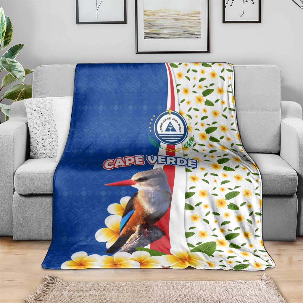 Cape Verde Blanket with Kingfisher Bird Floral Flag Spirit