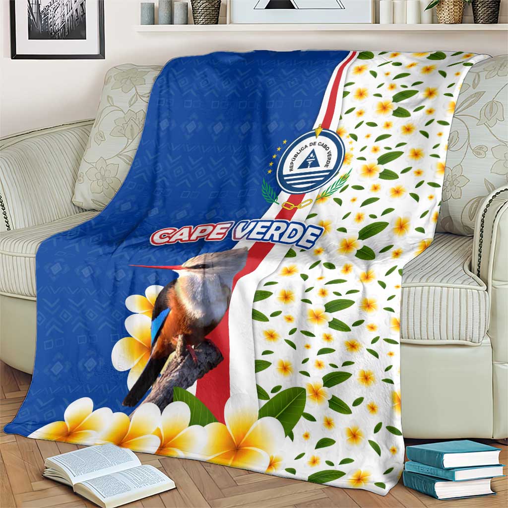 Cape Verde Blanket with Kingfisher Bird Floral Flag Spirit