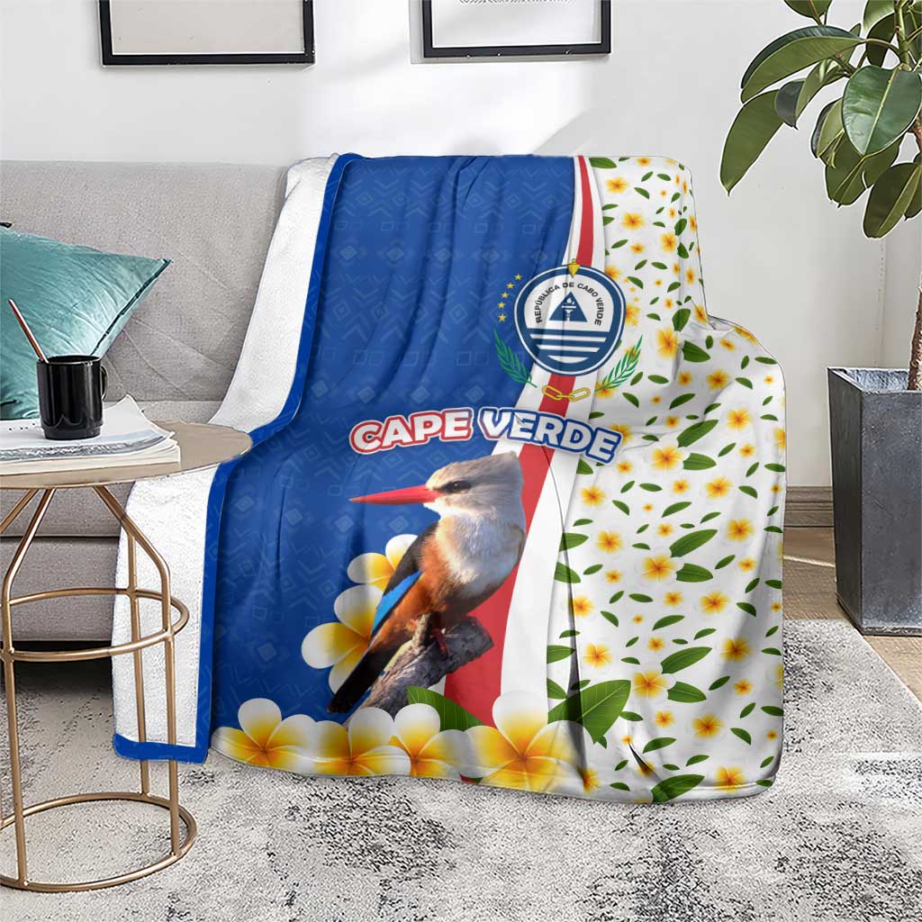 Cape Verde Blanket with Kingfisher Bird Floral Flag Spirit