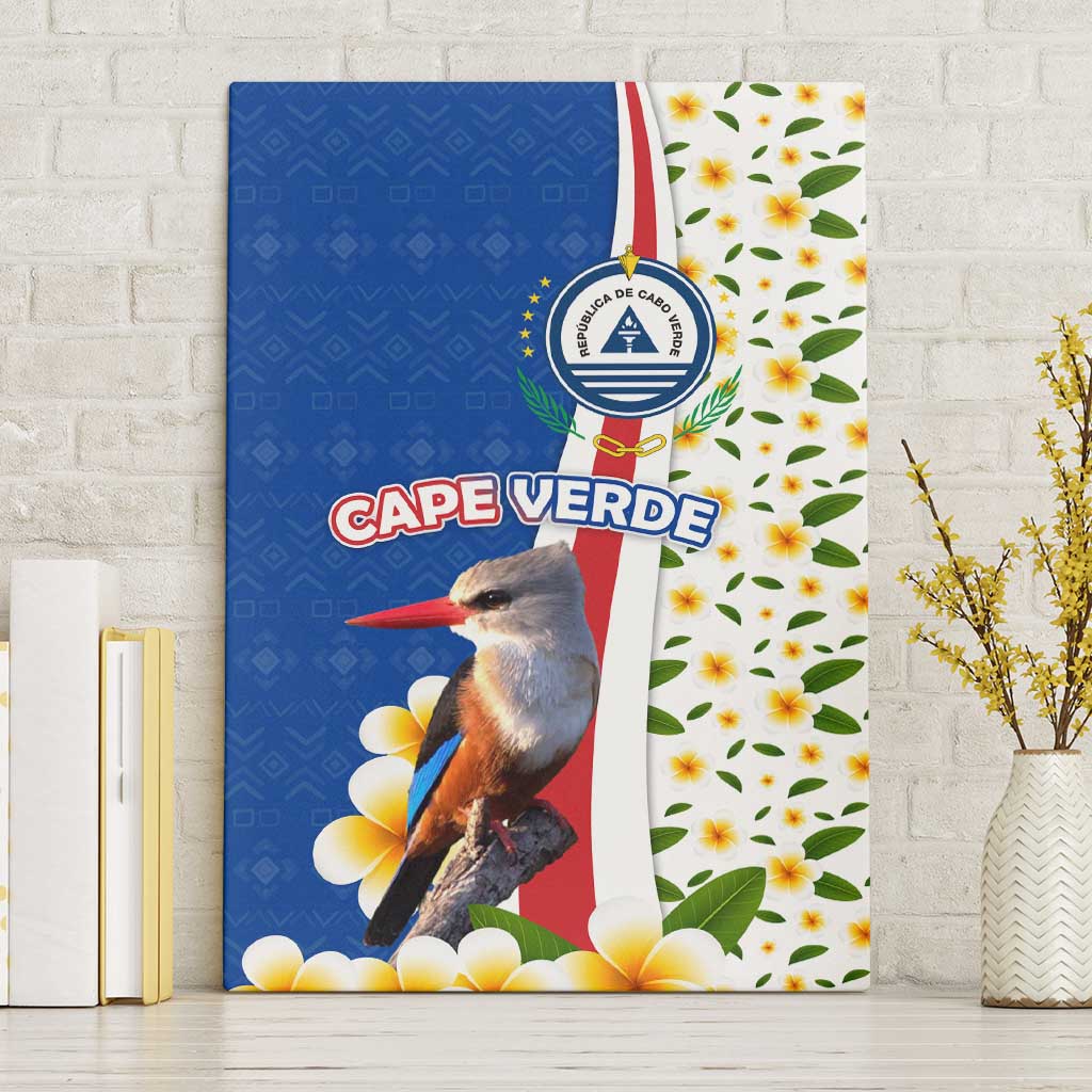 Cape Verde Canvas Wall Art with Kingfisher Bird Floral Flag Spirit