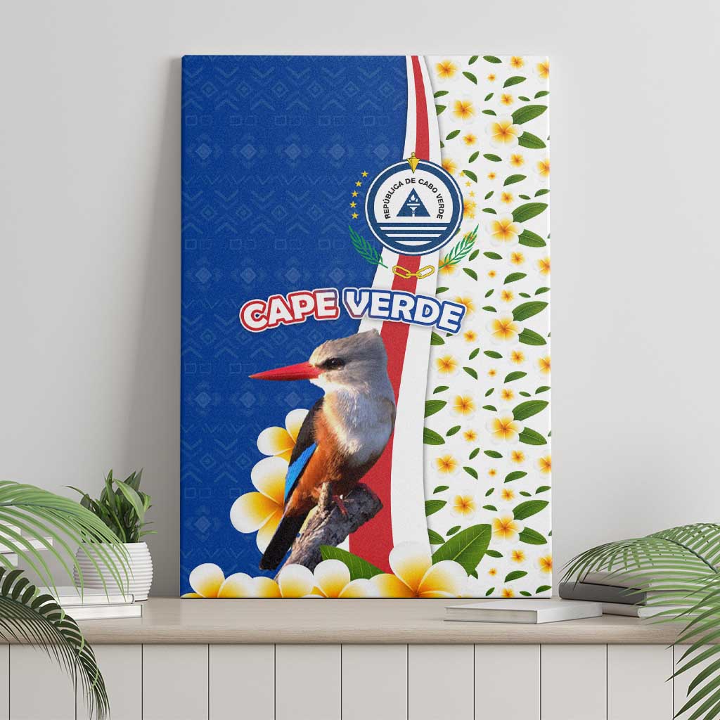 Cape Verde Canvas Wall Art with Kingfisher Bird Floral Flag Spirit