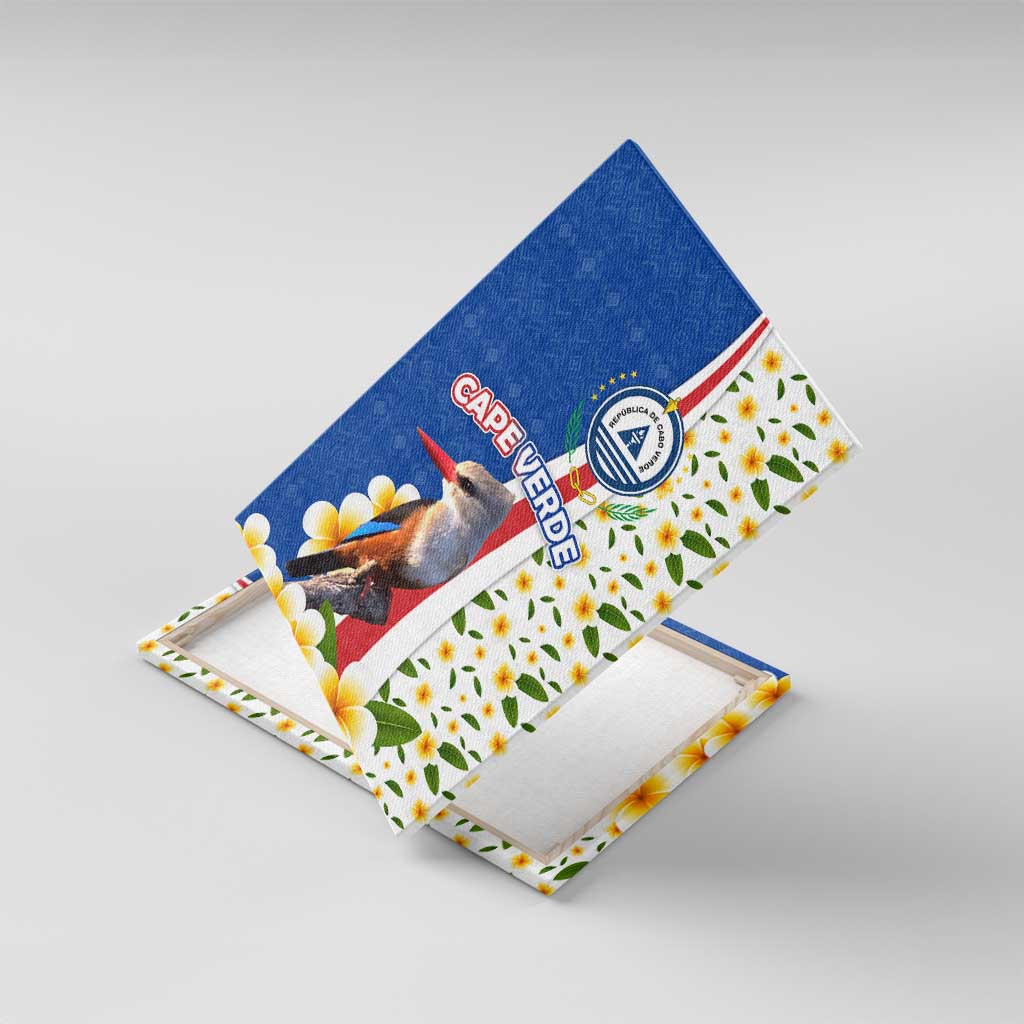 Cape Verde Canvas Wall Art with Kingfisher Bird Floral Flag Spirit