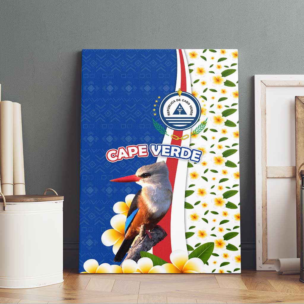 Cape Verde Canvas Wall Art with Kingfisher Bird Floral Flag Spirit