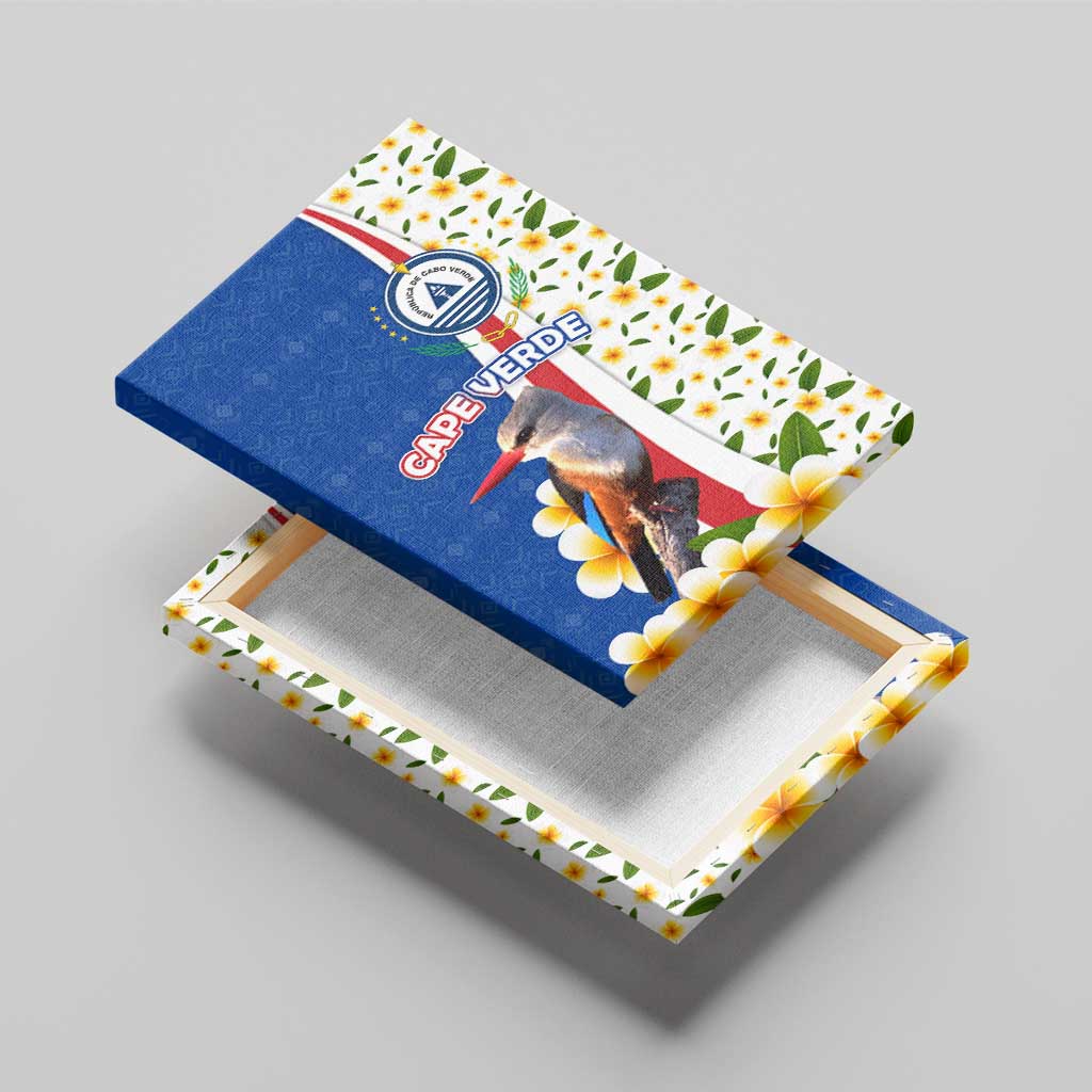 Cape Verde Canvas Wall Art with Kingfisher Bird Floral Flag Spirit