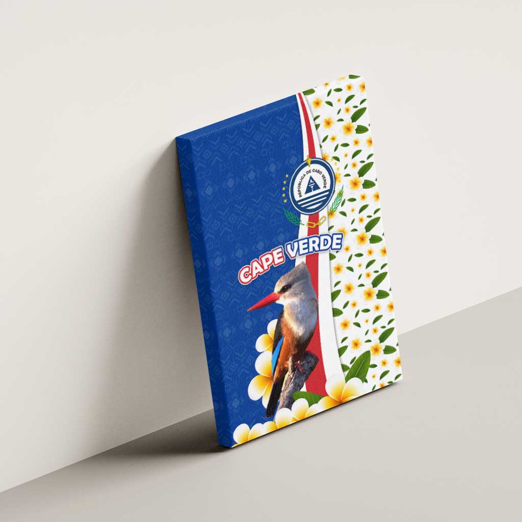 Cape Verde Canvas Wall Art with Kingfisher Bird Floral Flag Spirit