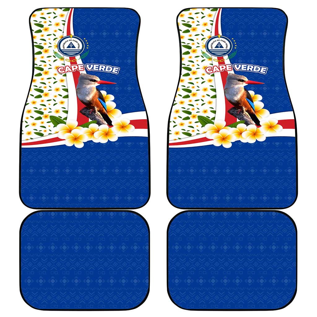 Cape Verde Car Mats with Kingfisher Bird Floral Flag Spirit