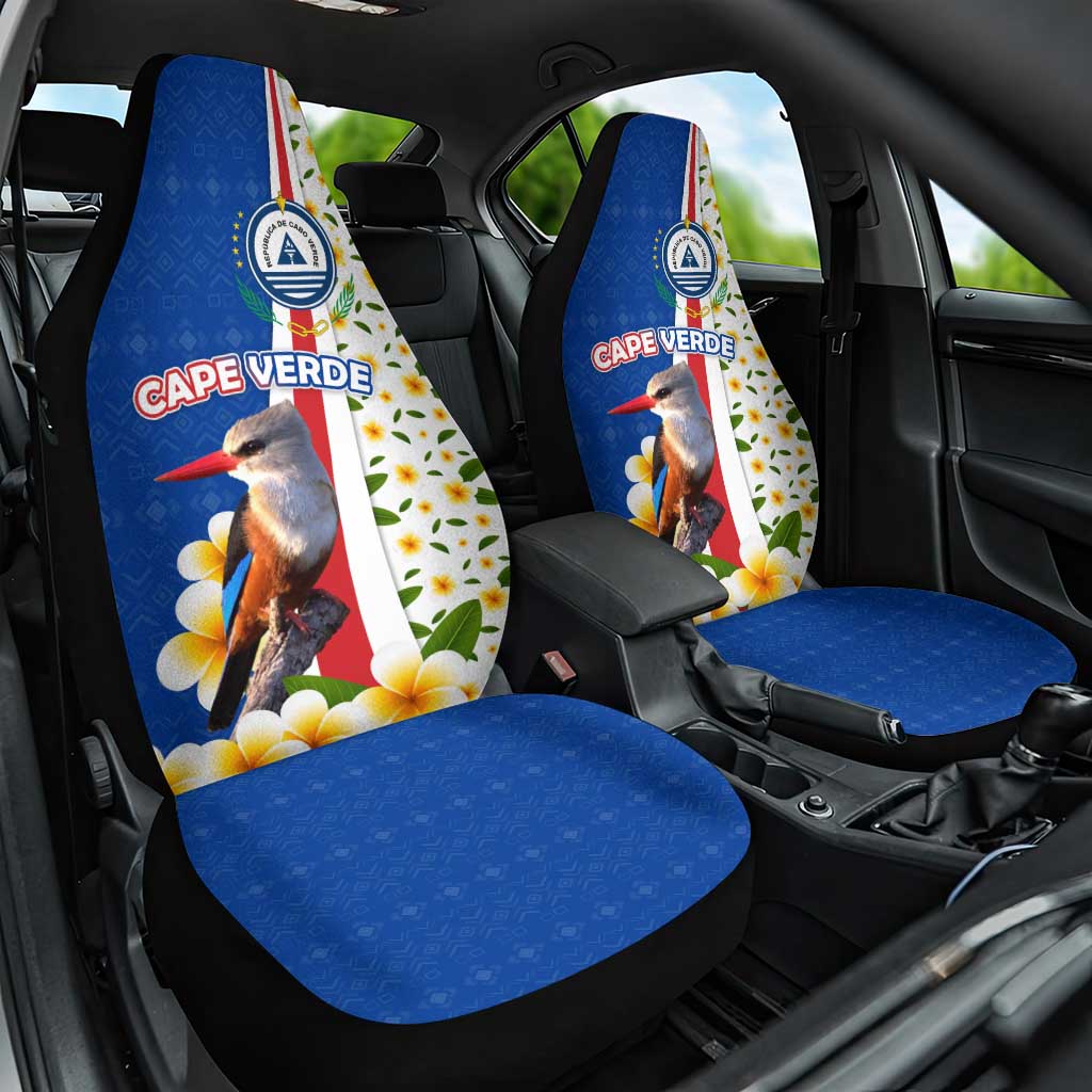 Cape Verde Car Seat Cover with Kingfisher Bird Floral Flag Spirit