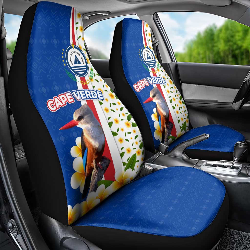 Cape Verde Car Seat Cover with Kingfisher Bird Floral Flag Spirit