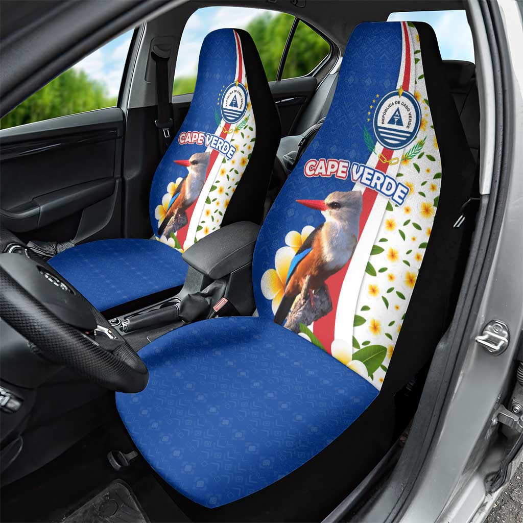 Cape Verde Car Seat Cover with Kingfisher Bird Floral Flag Spirit