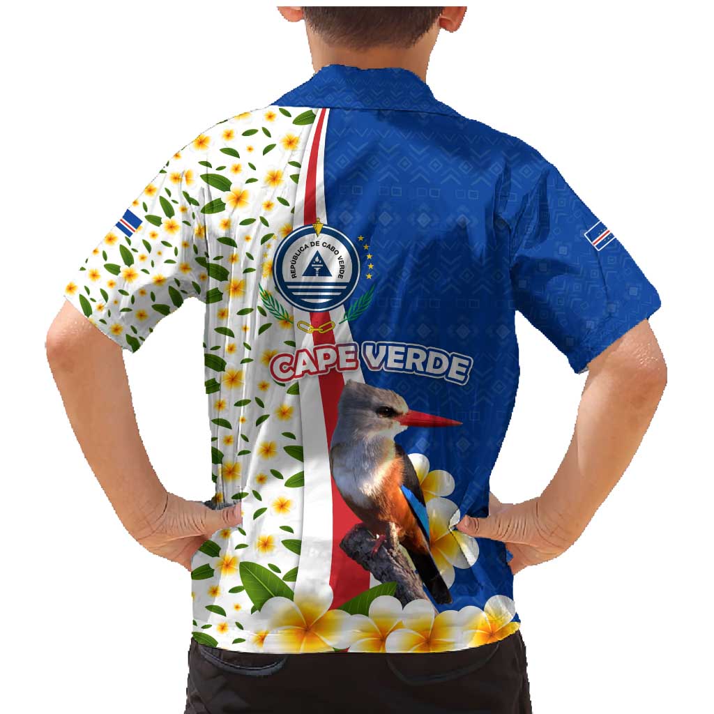 Cape Verde Family Matching Mermaid Dress and Hawaiian Shirt with Kingfisher Bird Floral Flag Spirit