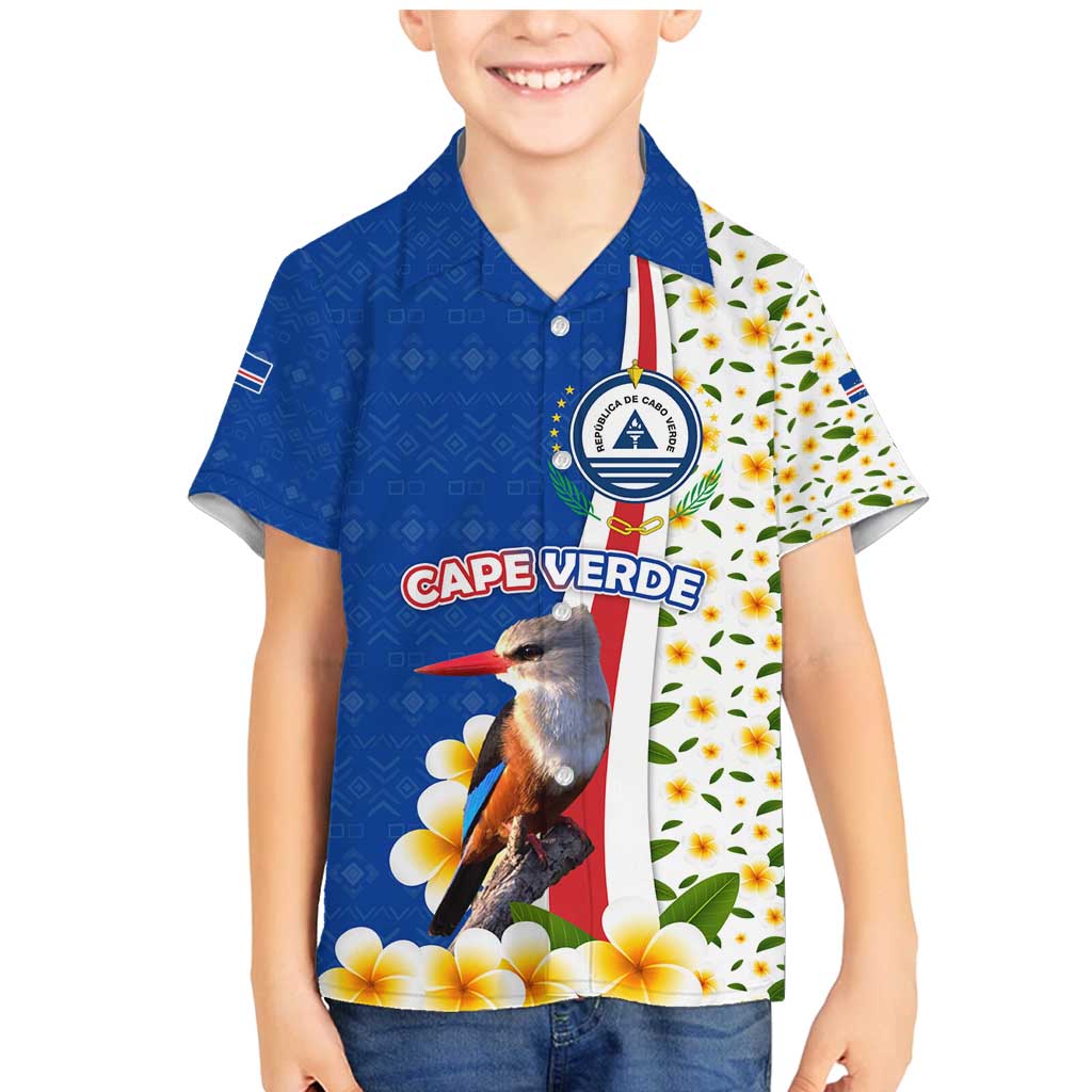 Cape Verde Family Matching Mermaid Dress and Hawaiian Shirt with Kingfisher Bird Floral Flag Spirit