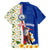 Cape Verde Family Matching Off Shoulder Short Dress and Hawaiian Shirt with Kingfisher Bird Floral Flag Spirit