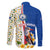 Cape Verde Family Matching Off Shoulder Short Dress and Hawaiian Shirt with Kingfisher Bird Floral Flag Spirit