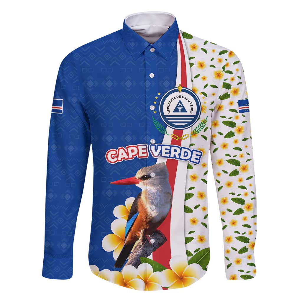 Cape Verde Family Matching Tank Maxi Dress and Hawaiian Shirt with Kingfisher Bird Floral Flag Spirit